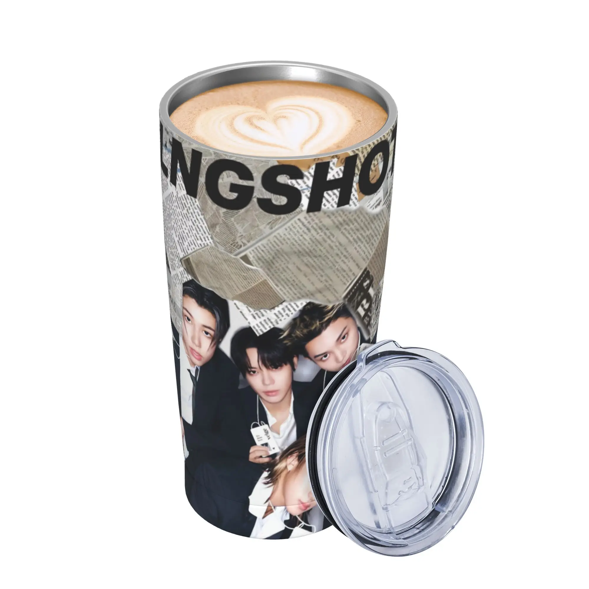 Kpop Group Lngshot  Insulated Tumbler with Straws  Stainless Steel Coffee Mugs Office Home Hot Cold Drinks Cups 20oz