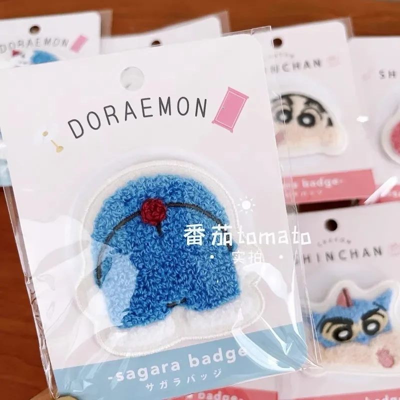 Doraemon Towel Embroidery 3D Flannel Brooch Cute Cartoon Pin Badge Fashion Bag and Clothing Decorative Accessories Gift