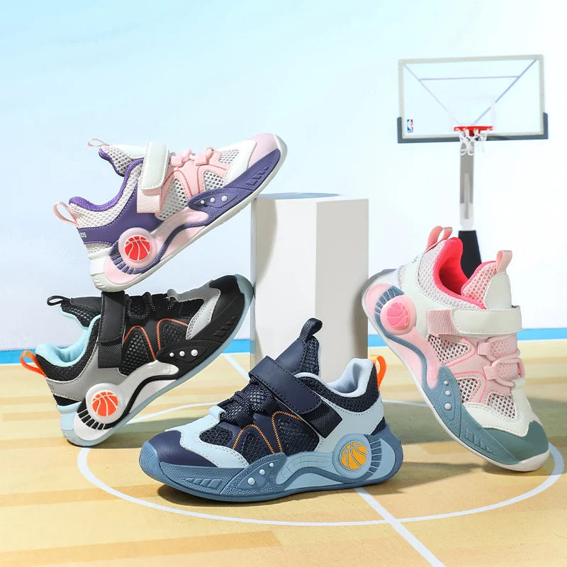 

All Weather Children Athletic Shoes Breathable Fabric Flexible Sole Non Slip Rubber Bottom Casual Sports Sneakers