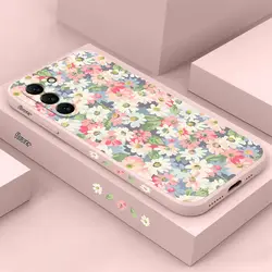 S23 Canvas Flower Silicone Phone Case For Samsung S23 S23Ultra S23Plus S23FE S24 S24Plus S22Plus S21 S22 S21Plus S20 S10 Cover