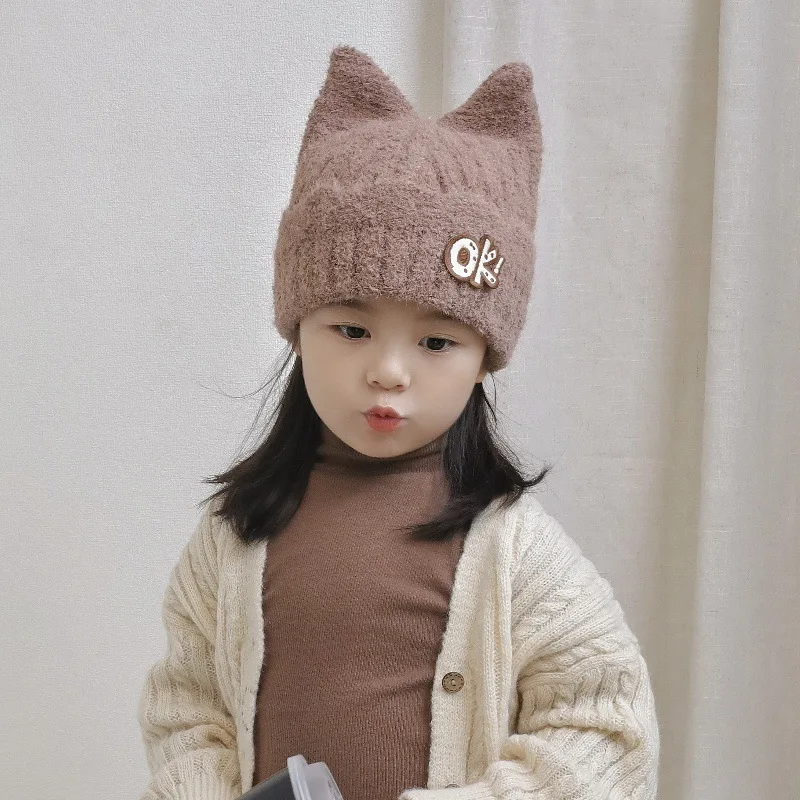 

Children's Autumn and Winter Imitation Mink Knitted Hats, Boys and Girls, Super Soft Warm Baotou Beanie, Fashion Pullover Hat