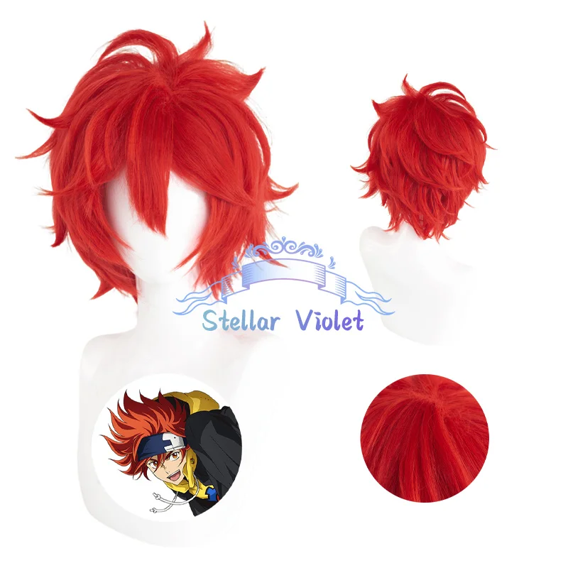 Reki peruca cosplay resistente ao calor anime sk8 o infinito reki cosplay perucas sintéticas 35cm cabelo curto vermelho sk∞ anime peruca dia das bruxas