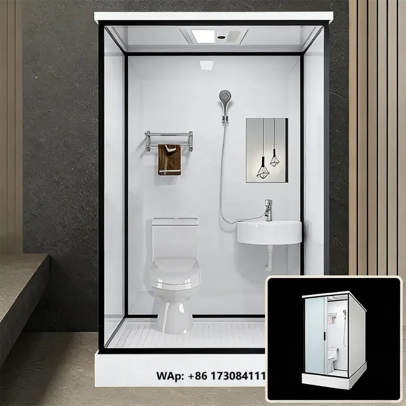 Portable Integrated Bathroom Cabin for Hotels with Exhaust System Portable Toilet and Shower Room Bathroom Unit