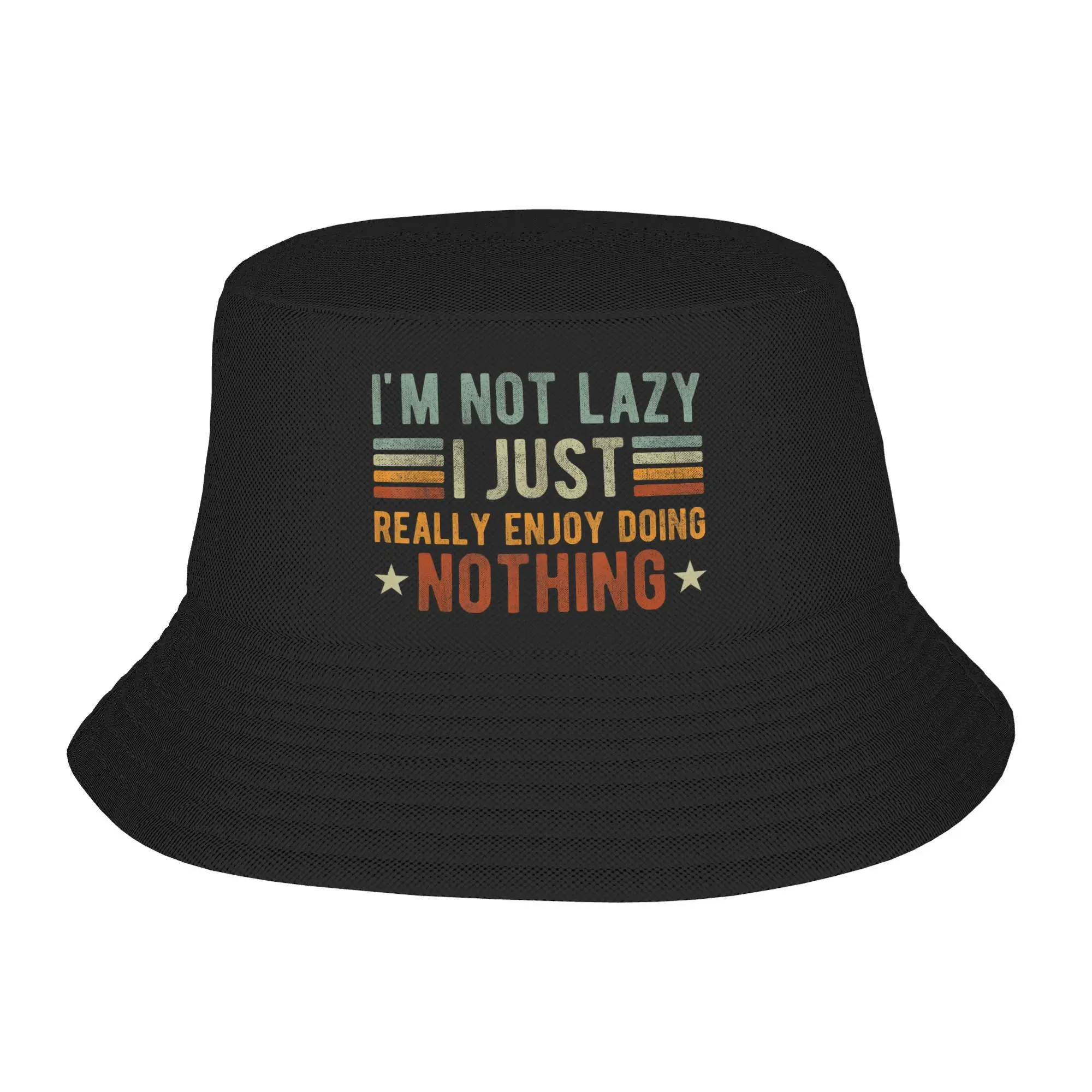 Girls Kawaii Bucket Hats I'm Not Lazy I Just Really Enjoy Doing Nothing Merchandise Bob Hat For Beach Headwear Lightweight