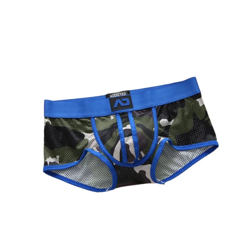 Men\'s nylon mesh breathable cool camouflage panties addicted youth boxers boxers