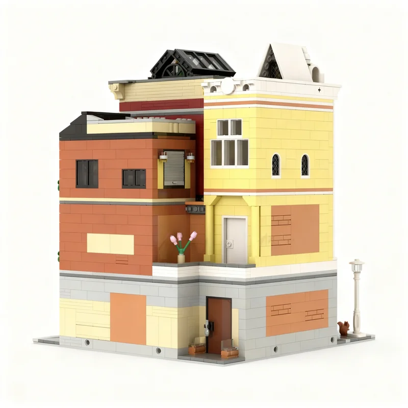 3211 個 MOC デリストアレストラン代替構築モジュラーストリートスケープモデルビルディングブロッククリスマスギフト建築おもちゃ