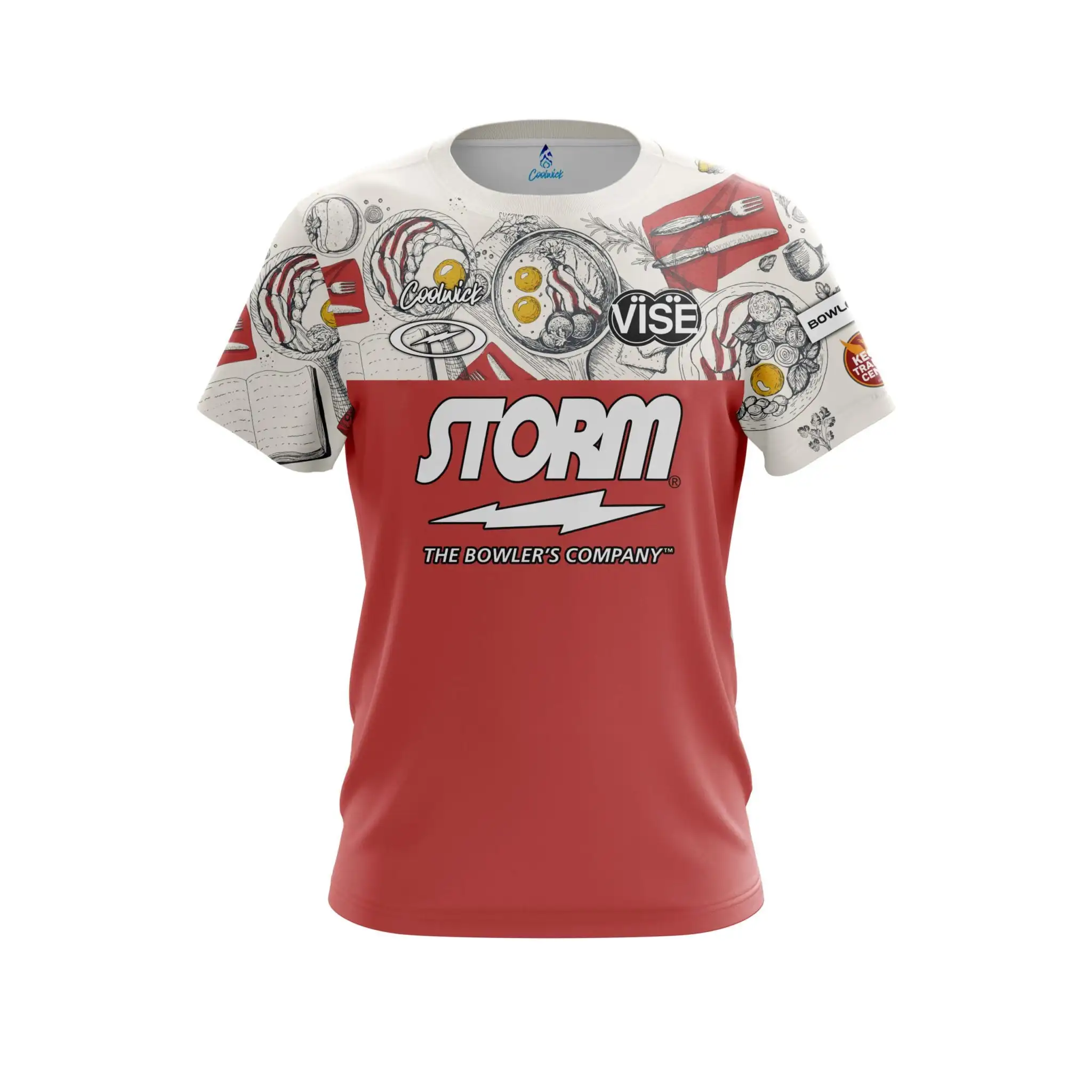 New Coolwick Storm Bowling Jersey Black Lightning Logo Short Sleeve T-Shirt Performance Pro Player Casual Sport Family Kids Tees