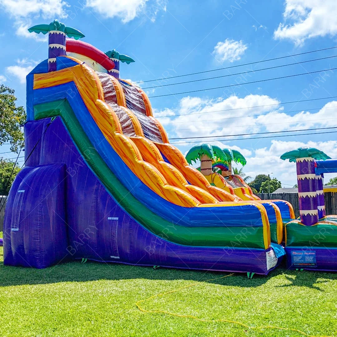 ผู้ผลิตสไลเดอร์น้ำขนาดใหญ่แบบกำหนดเองใหม่ สไลเดอร์น้ำเป่าลมธีมป่าเชิงพาณิชย์พร้อมสระน้ำสำหรับเด็ก