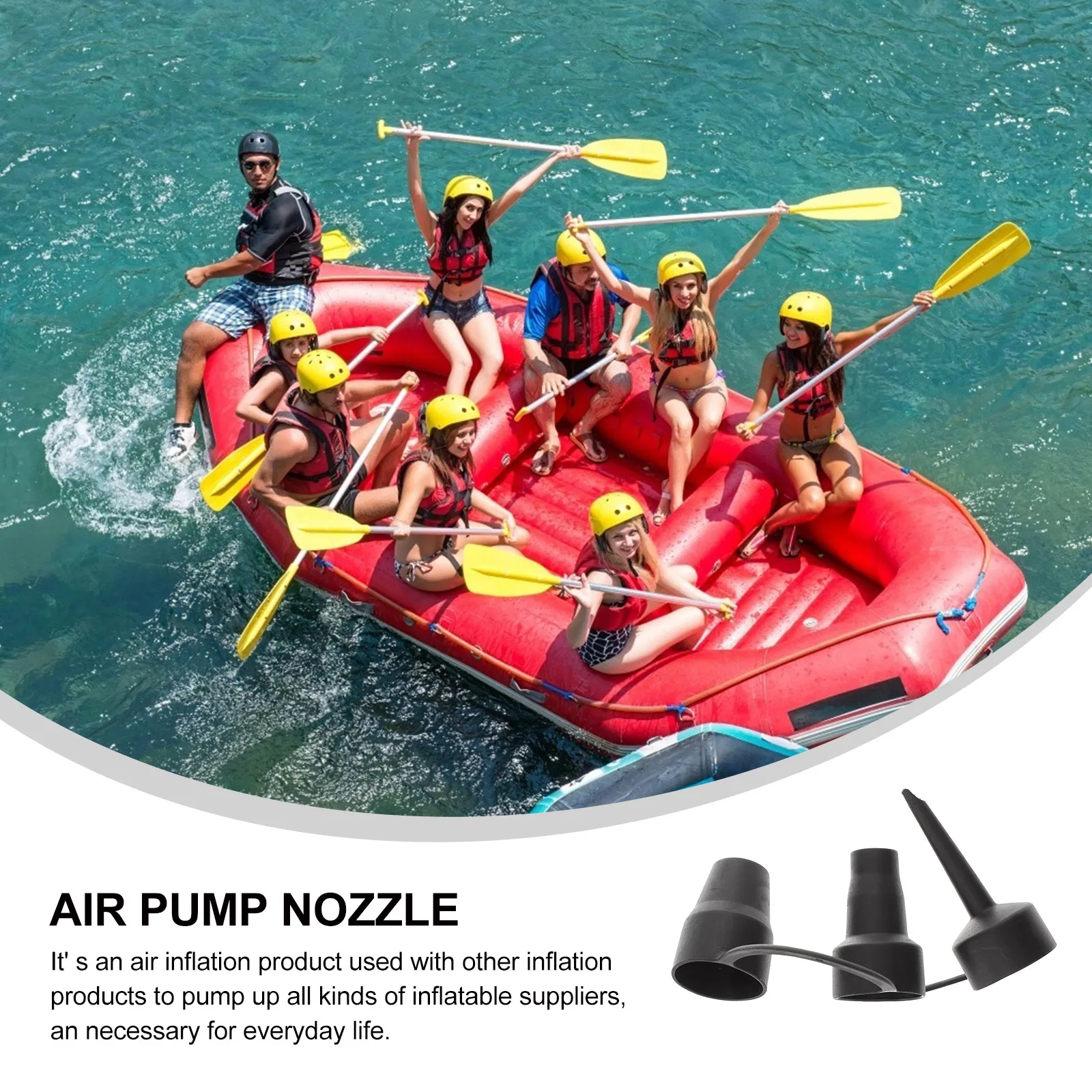 2 Sets 3 Sizes Air Pump Nozzle Adapter Plastic Inflator Replacement for Inflatables Sturdy Durable 3 Detachable Nozzles Premium