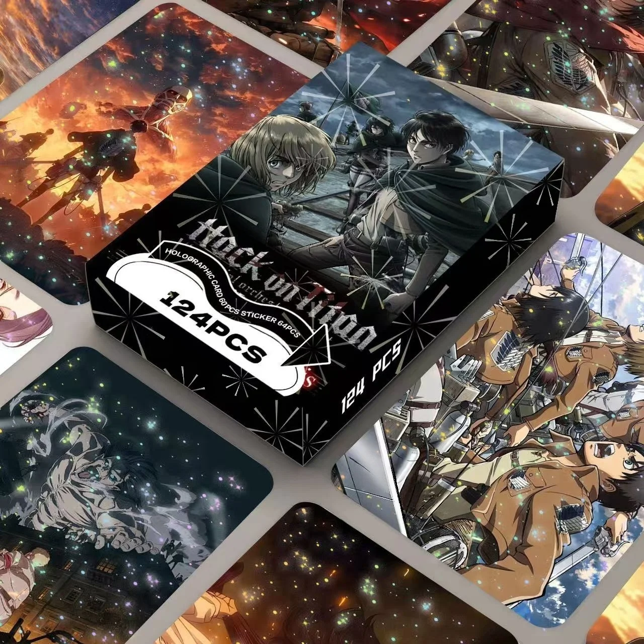92PCS Anime Giant Double-sided LOMO Card Stickers Attack Anime Peripheral Card Box High Definition Photo Collection Card Gifts