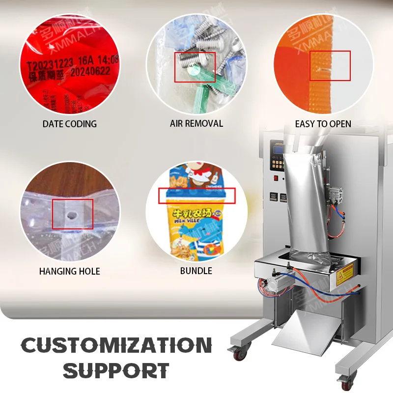 ماكينة تغليف عمودية أوتوماتيكية متعددة الوظائف للأطعمة الخفيفة ورقائق البطاطس والفشار ورقائق الموز وأكياس كبيرة