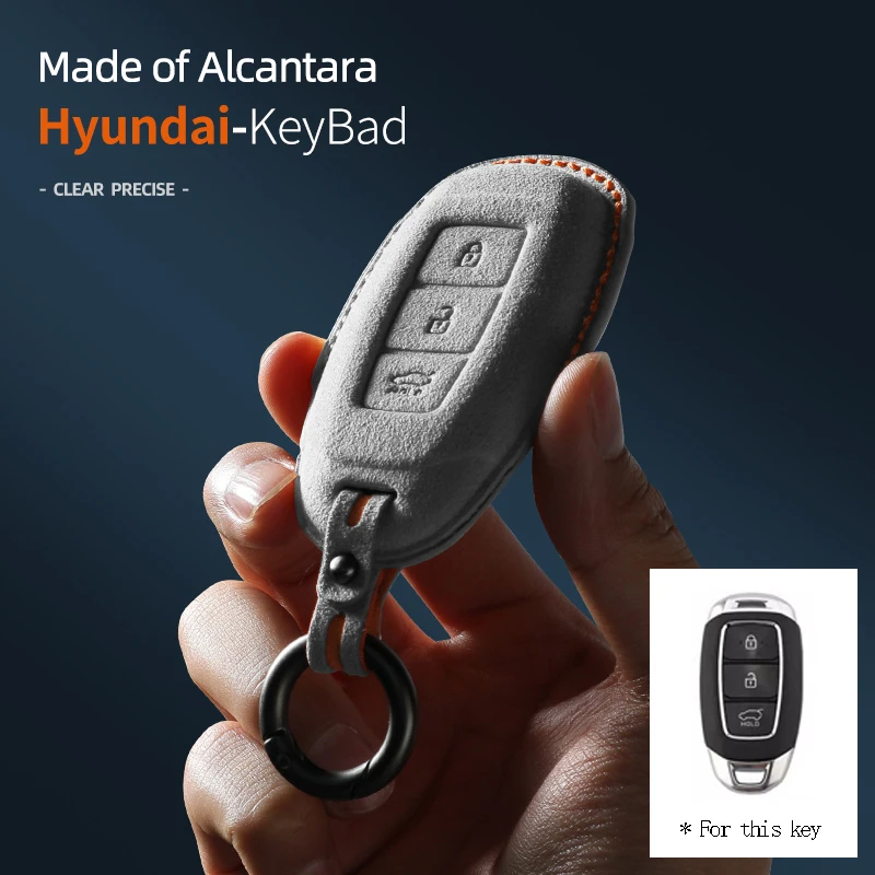 

Alcantara Car Key Case Cover Holder Key Shell Buckle For Hyundai Sonata Lafesta Elantra Santafe Mistra Ix25 Ix35