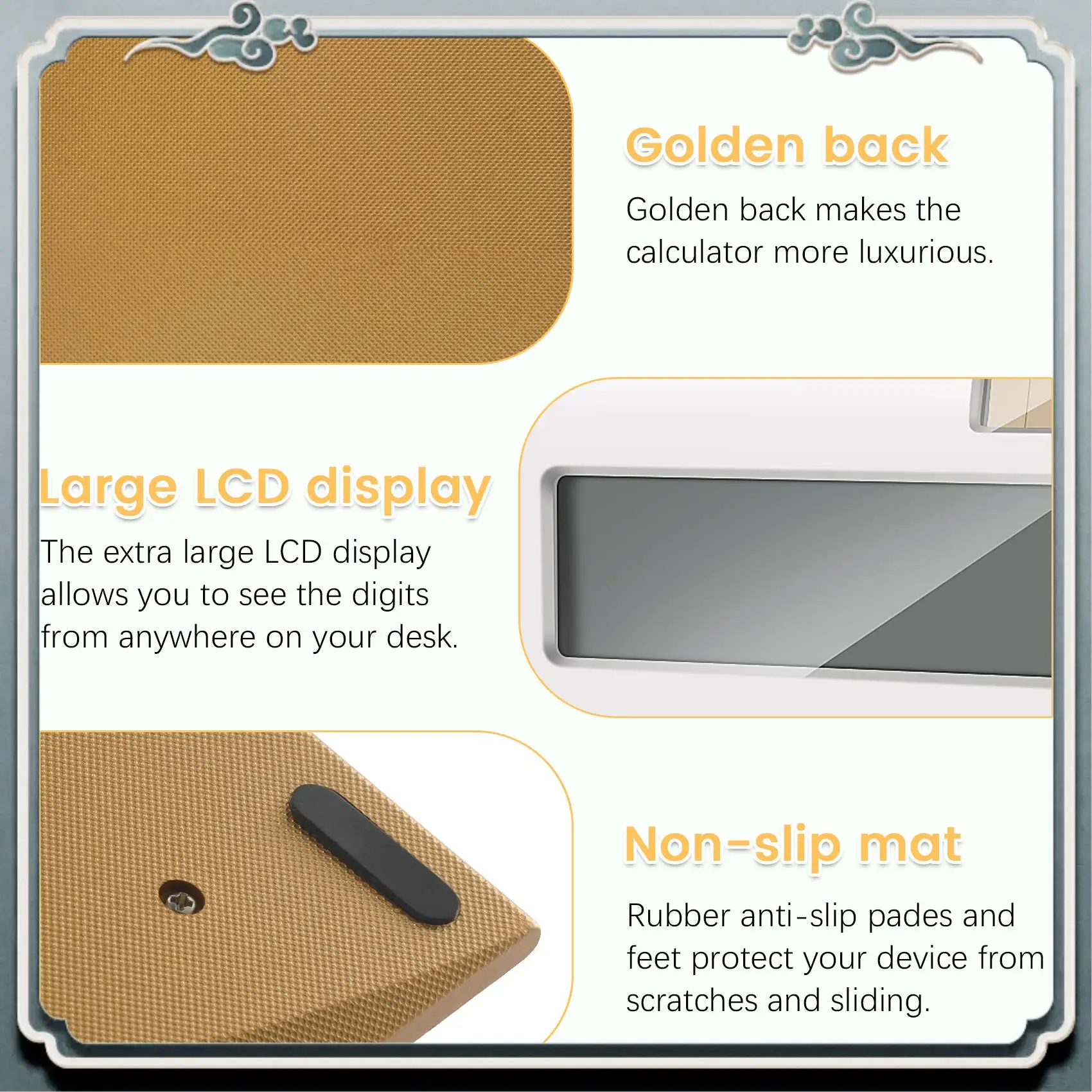 Premium Calculator, Slim Elegant Design, Office/Home Electronics, Dual Powered Desktop Calculator, Solar Power, 10 Digits, Tilte