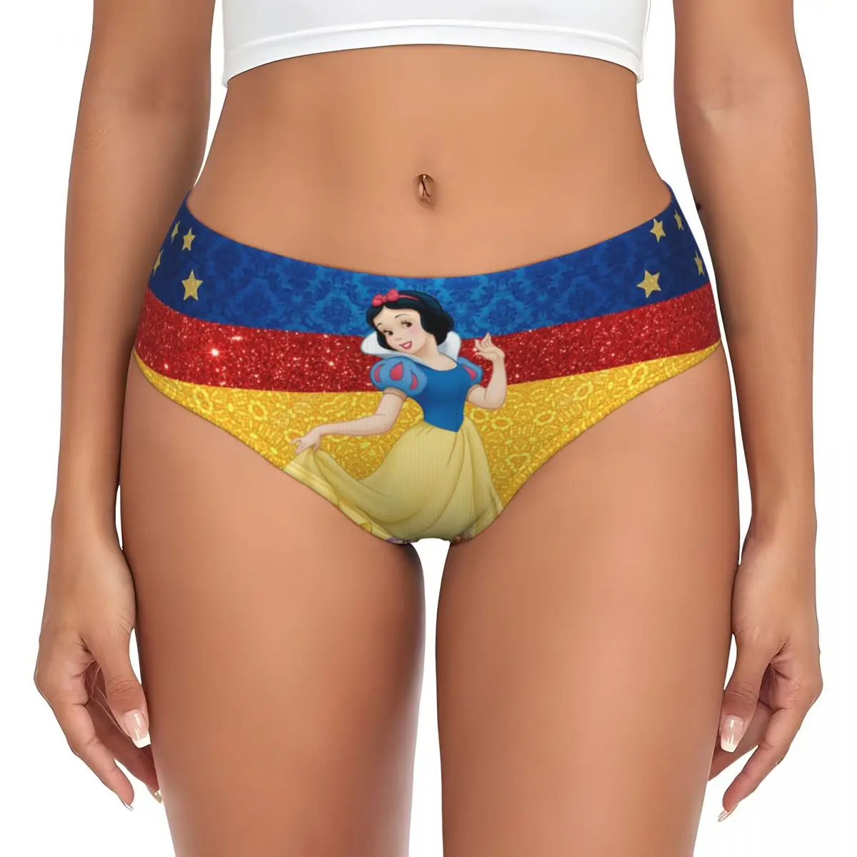 Ropa interior elástica personalizada para mujer, bragas de película de acción, Blancanieves y los siete enanitos