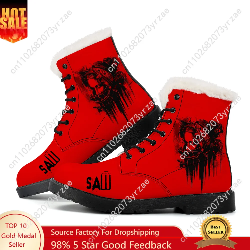 

Saw Plush Boots Men Women Teenager Casual Shoes Outdoor Warm Boot High Quality Personalized Fashion Pattern Custom Made Shoes