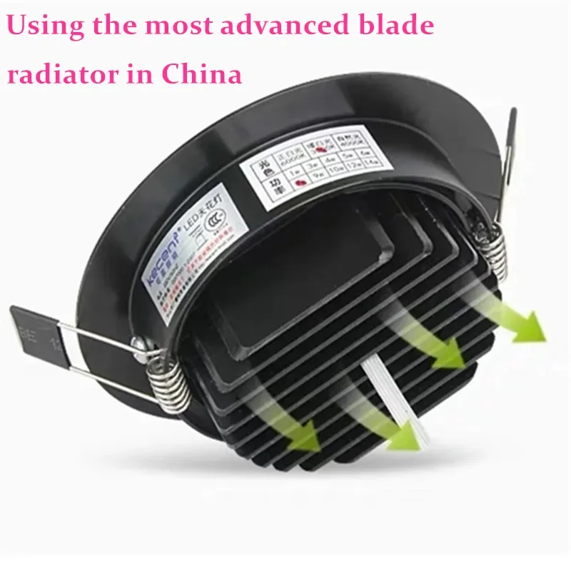 Dimmable LED COB Spotlight Ceiling Lamp Aluminum Round Panel Downlight Indoor Lighting