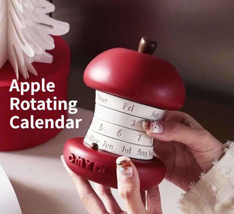 

Apple Rotating Calendar Desktop Relocation Home Perpetual Calendar Teacher's Day Graduation Female Giving Male Creative Gift