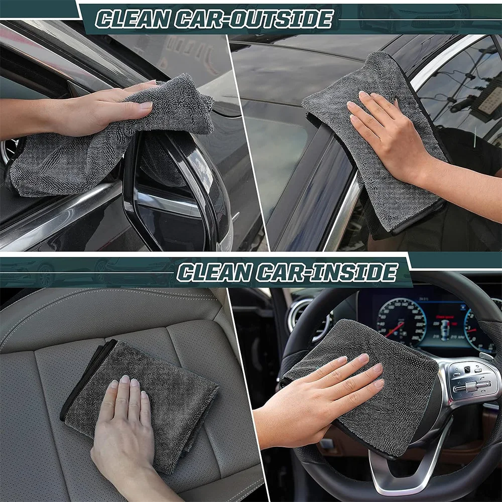 40*60/40cm Car Wash Towel 600GSM Microfiber Double-Sided Ultra Absorbent Car Wash Cloth Cleaning Drying Towel Washing Accessorie