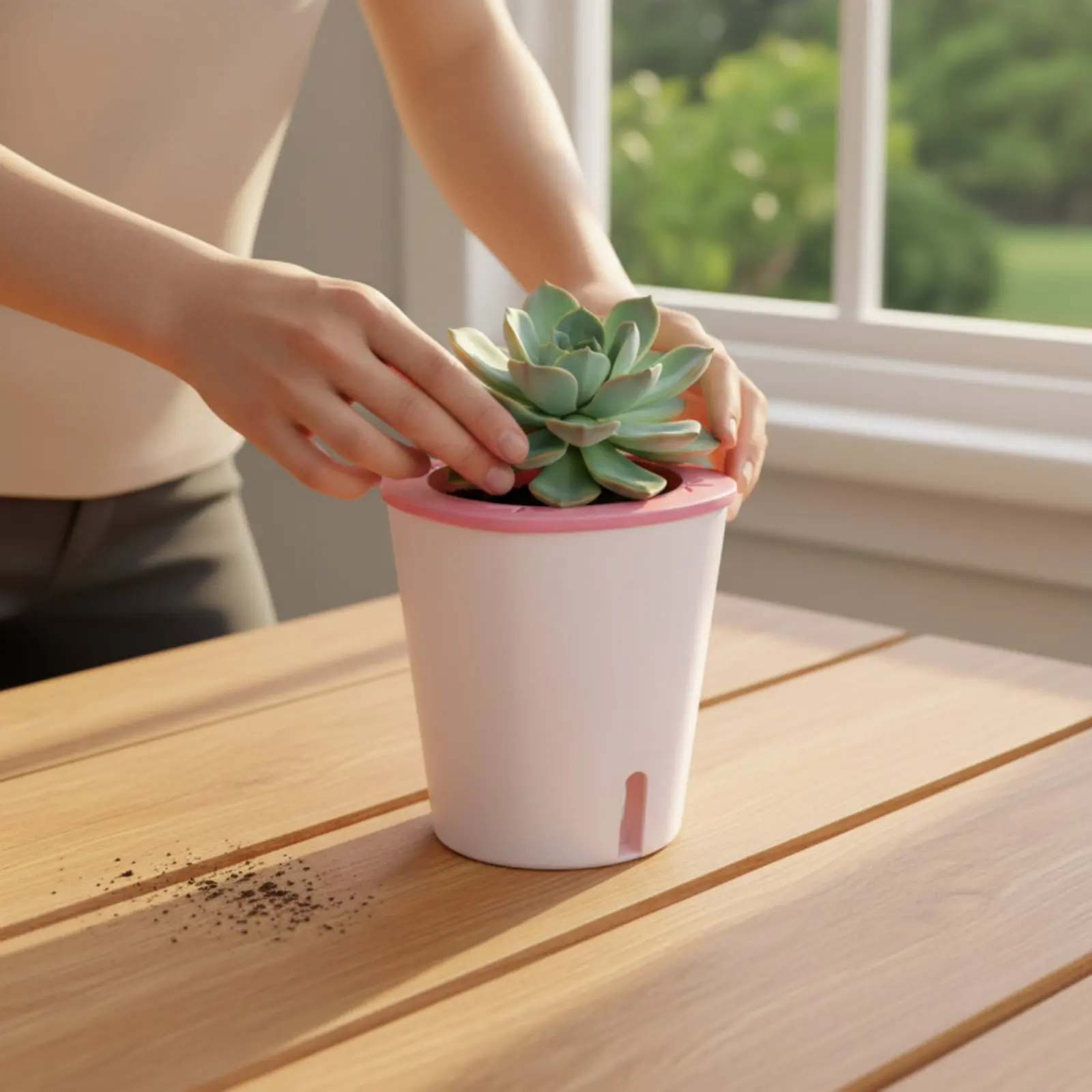 Self Watering Planter Large Size Self Watering Pot Water Reservoir Planter Hydroponic Garden Container Lightweight for Outdoor view 3