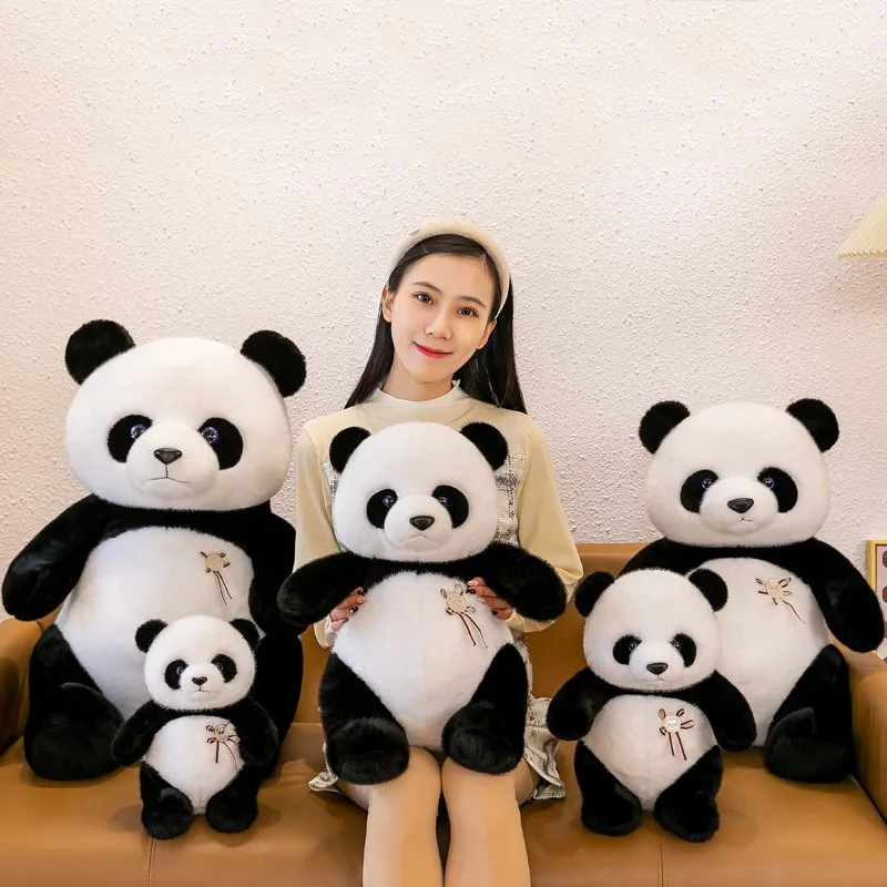 Urocza pluszowa panda, zabawka mama i dziecko Huahua, wypchana lalka, słodki prezent dla dzieci na urodziny, święta, pluszak zwierzątko.