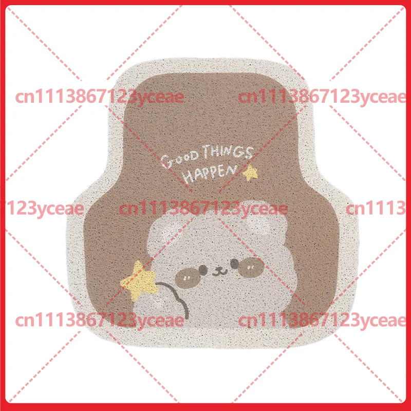 For Car Interior Cartoon Coil Floor Mat Cute Bear Universal Anti Slip Foot Pad Stain Resistant for Ladies