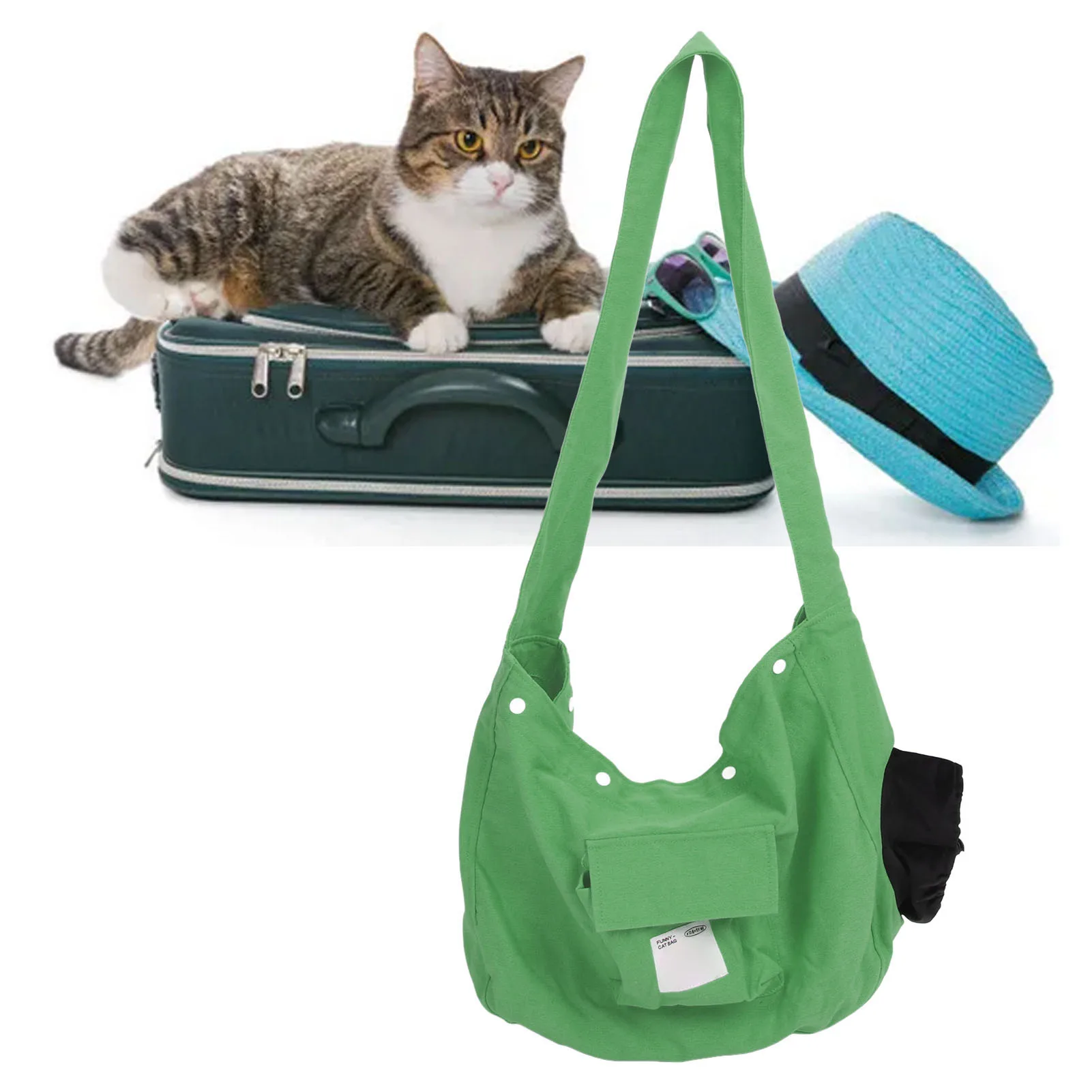 Cat Carrier Cat Dog Bag Cat Sling Carrier Breathable Large Capacity Pet Shoulder Messenger Bag  Cat Dog Bag for Outgoing