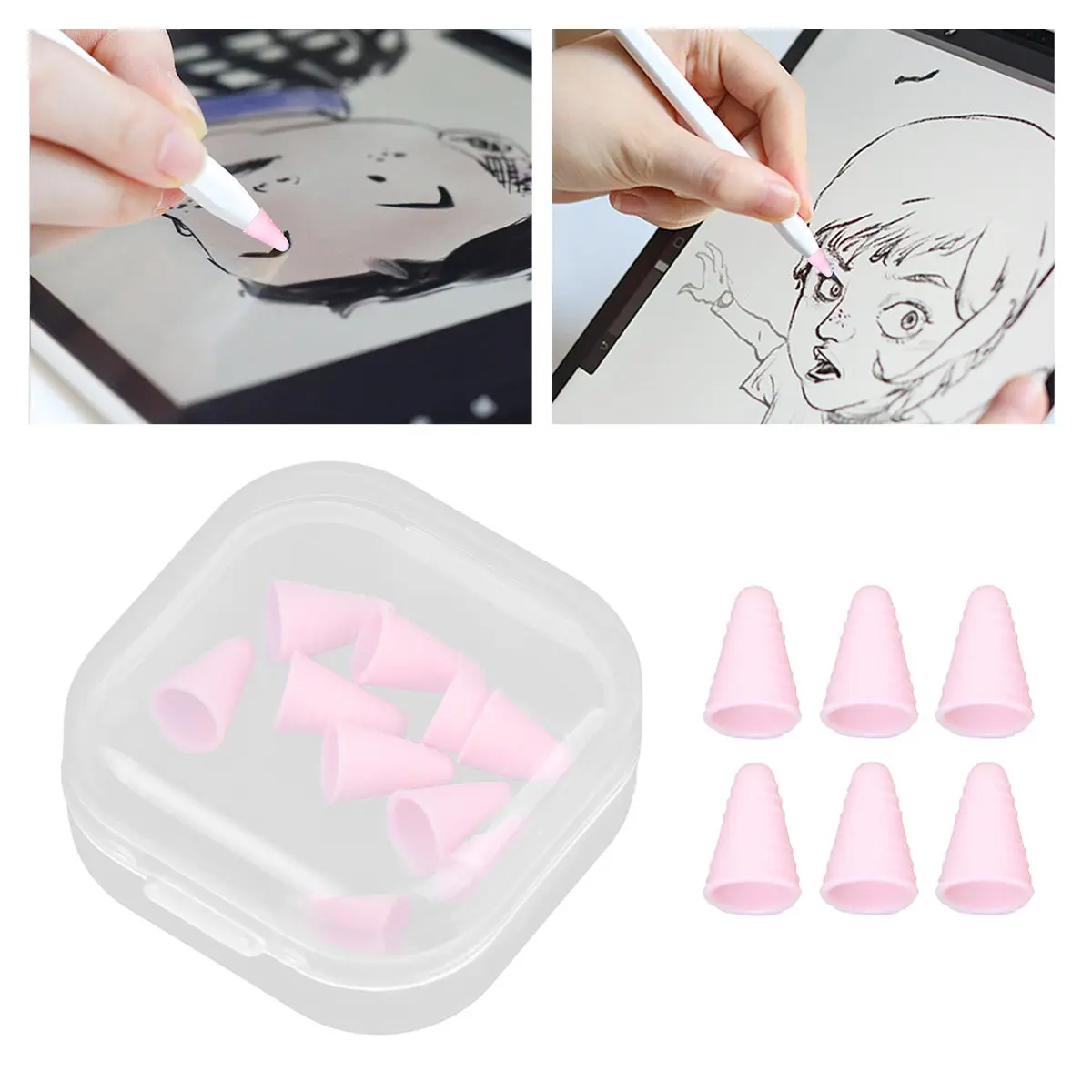 

8Pcs Stylus Protective Cover Silicone Nib Protector for Pencil 1 and 2 Mute Design Enhanced Grip Precision