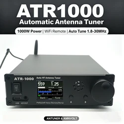 AMNVOLT ATR1000 1000W 1.8-30MHz Automatic Antenna Tuner Lightweight HF Shortwave Radio Tuner WIFI Remote Control Support