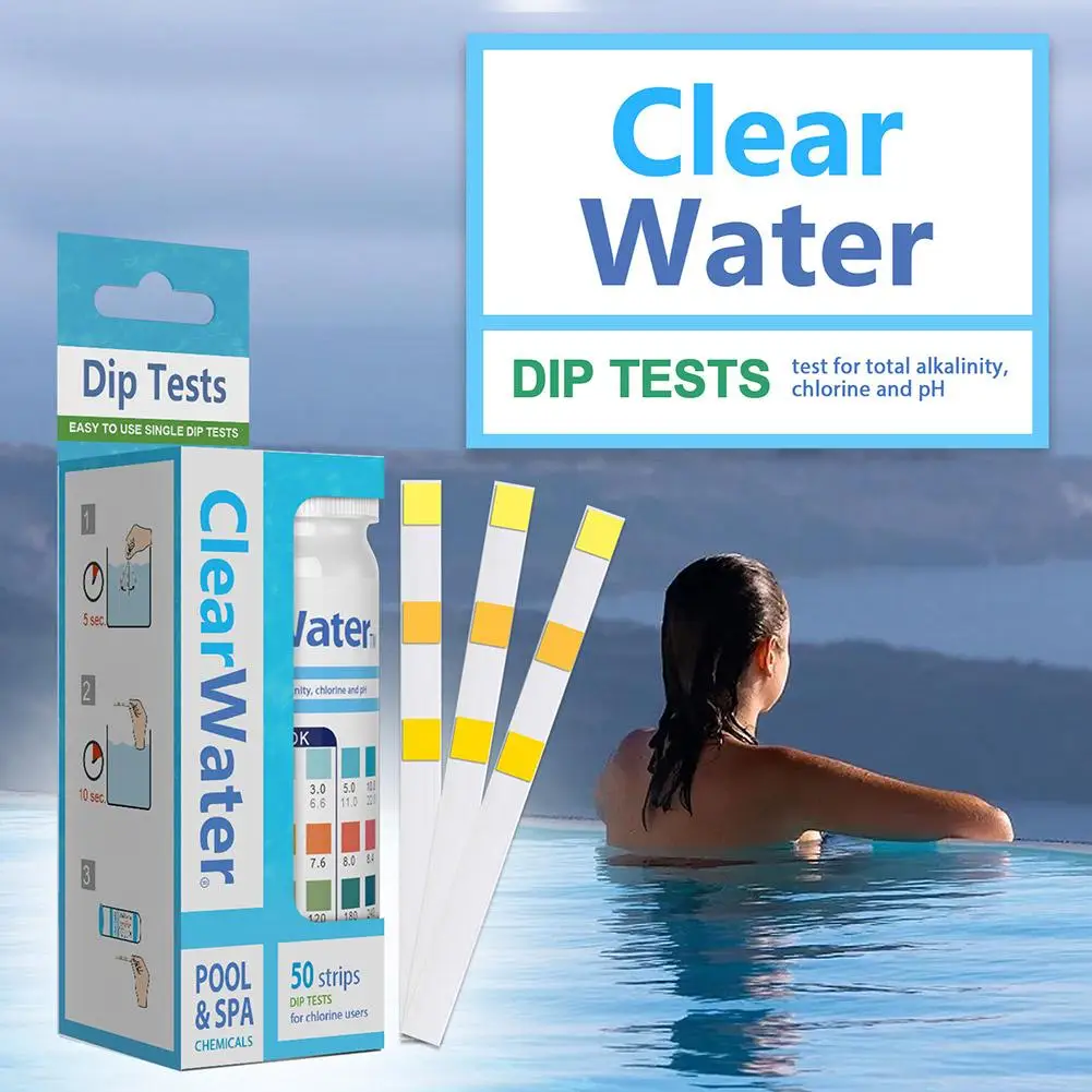 

Swimming Pool Three-in-one Test Paper Pool Water Quality Value Hardness Swimming PH Test Pool Total PH Chlorine Dipsticks B7Y1