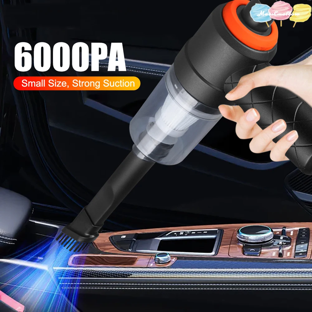 Car Wireless Vacuum Cleaner 6000PA Strong Suction Cleaning Machine Cordless Powerful Handheld Vacuum Cleaner Car Cleaning Tools