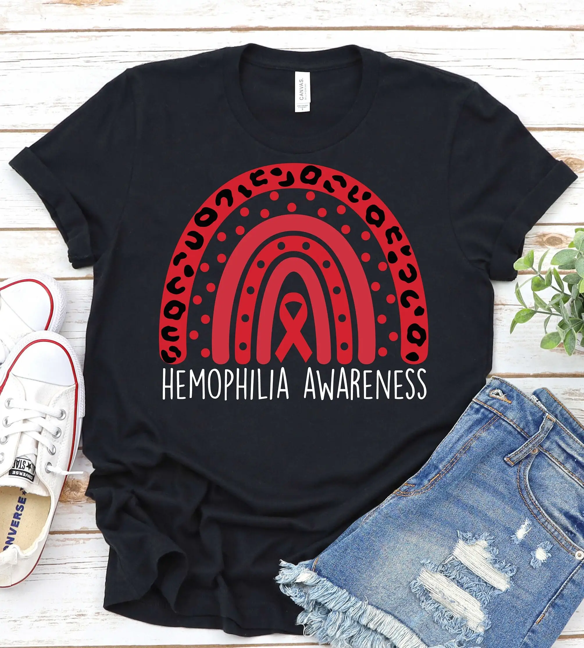 Hemophilia Awareness T Shirt Month Red Ribbon Support Mom Hematologist