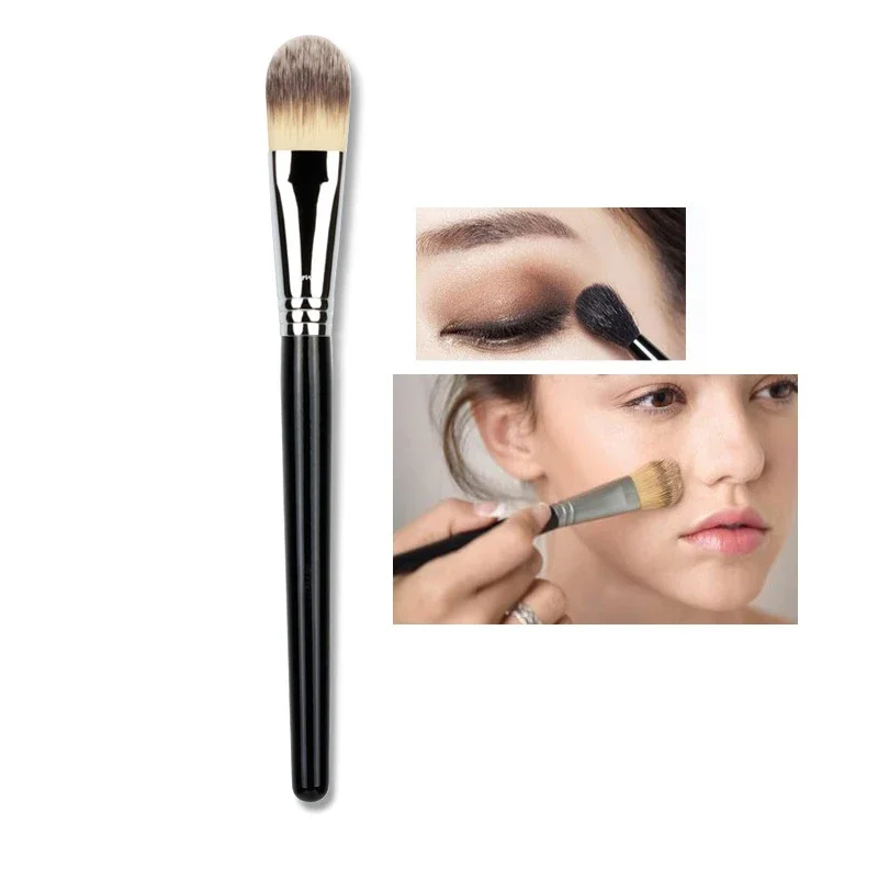 1 unidad de cabezal plano profesional para base líquida, brocha para crema y base Facial, licuadora, brochas de maquillaje, herramienta cosmética de belleza