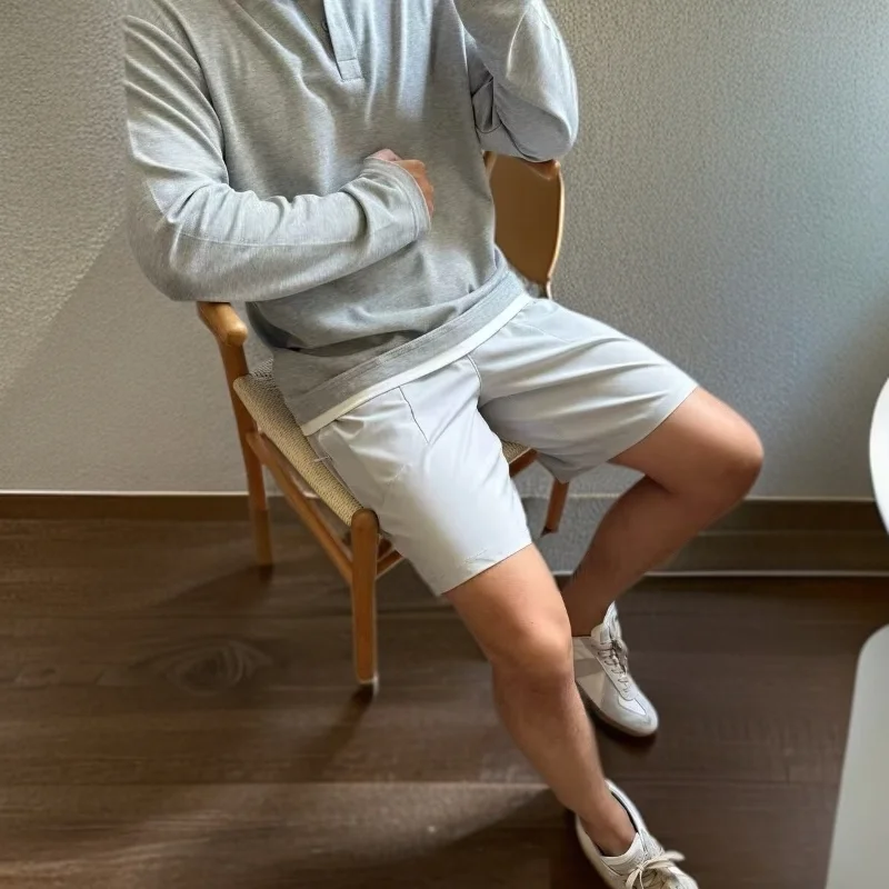 

Men's Summer Thin Color Simple Slimming Loose Casual American Sport Fitn orts mid Waist Straight Tube Pants