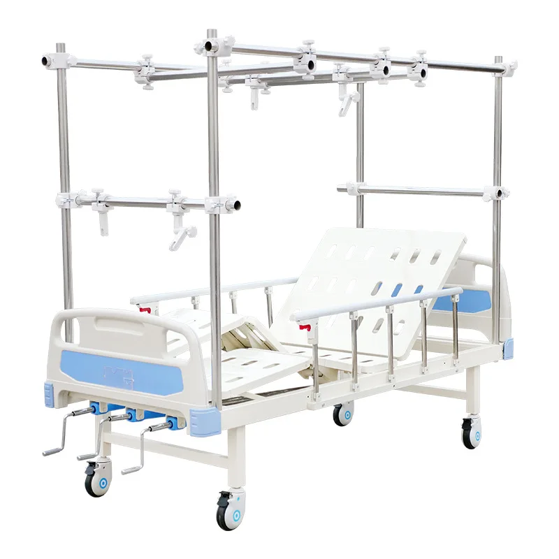 High quality medical manual hospital orthopedic equipment bed three function nursing bed