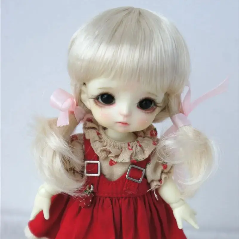 JD589 OB11 1/8 1/6 1/4 gemelos top trenzas pelucas de muñeca de pony 5-6 pulgadas 6-7 pulgadas 7-8 pulgadas pelo sintético mohair moda BJD