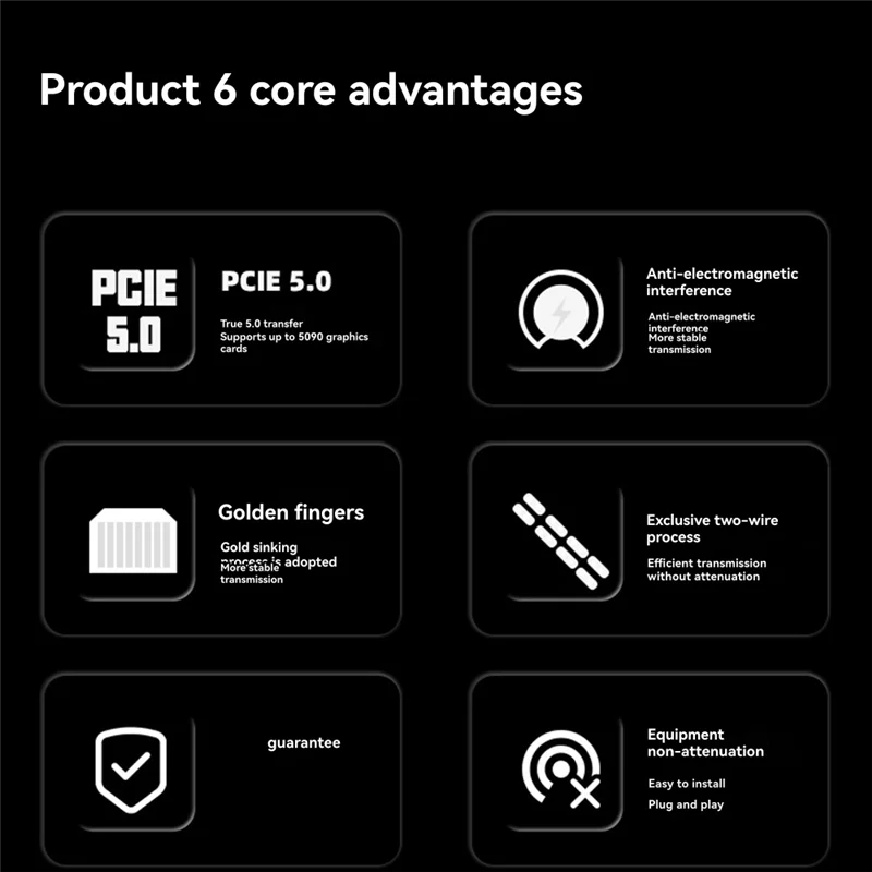 

A13E-5.0 PCIE X16 Видеокарта PCI-E X16 5.0 Удлинитель графического процессора PCI Riser Экранированный удлинитель для ATX/ITX 180 градусов A