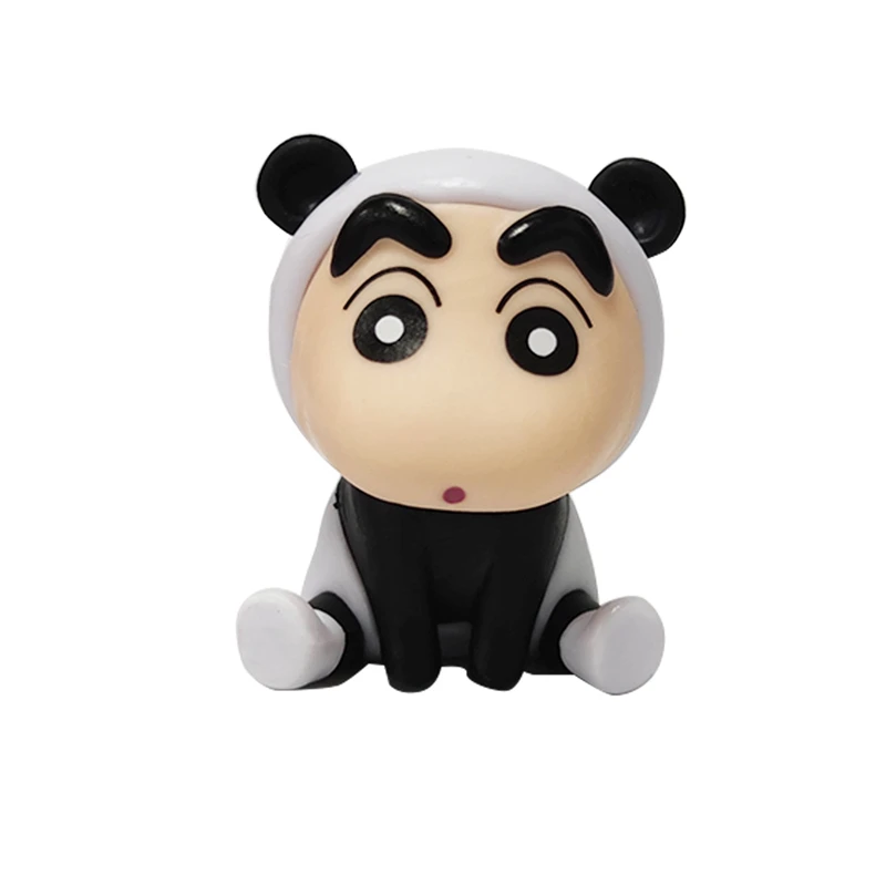 Figuras de acción de Nohara ShinChan, 6 piezas, Series de animales, coche, adornos de escritorio, regalo de cumpleaños para niños