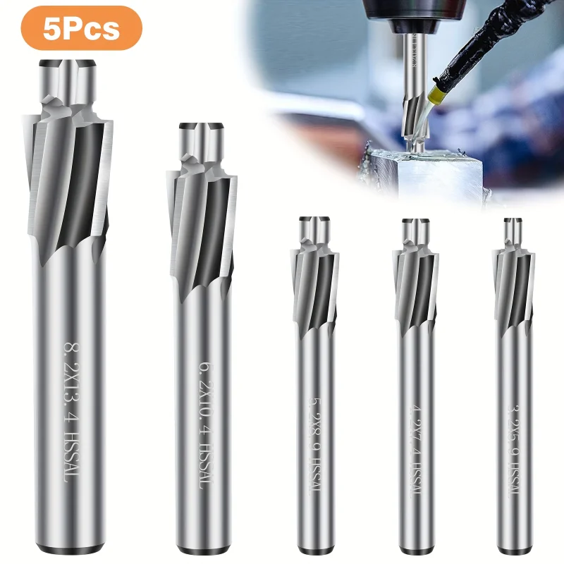 

HSS Counterbore End Mill M3-M8 Pilot Slotting Tools Countersink Milling Cutter Countersunk Drill Flat Counterbore Drill Bit