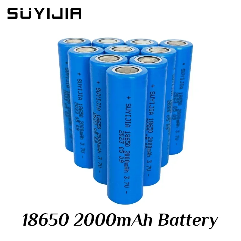 18650 Battery 3.7V 2000mAah Lithium Li-ion Rechargeable Batteries for Strong Light Flashlight Medical Equipment Power Tools