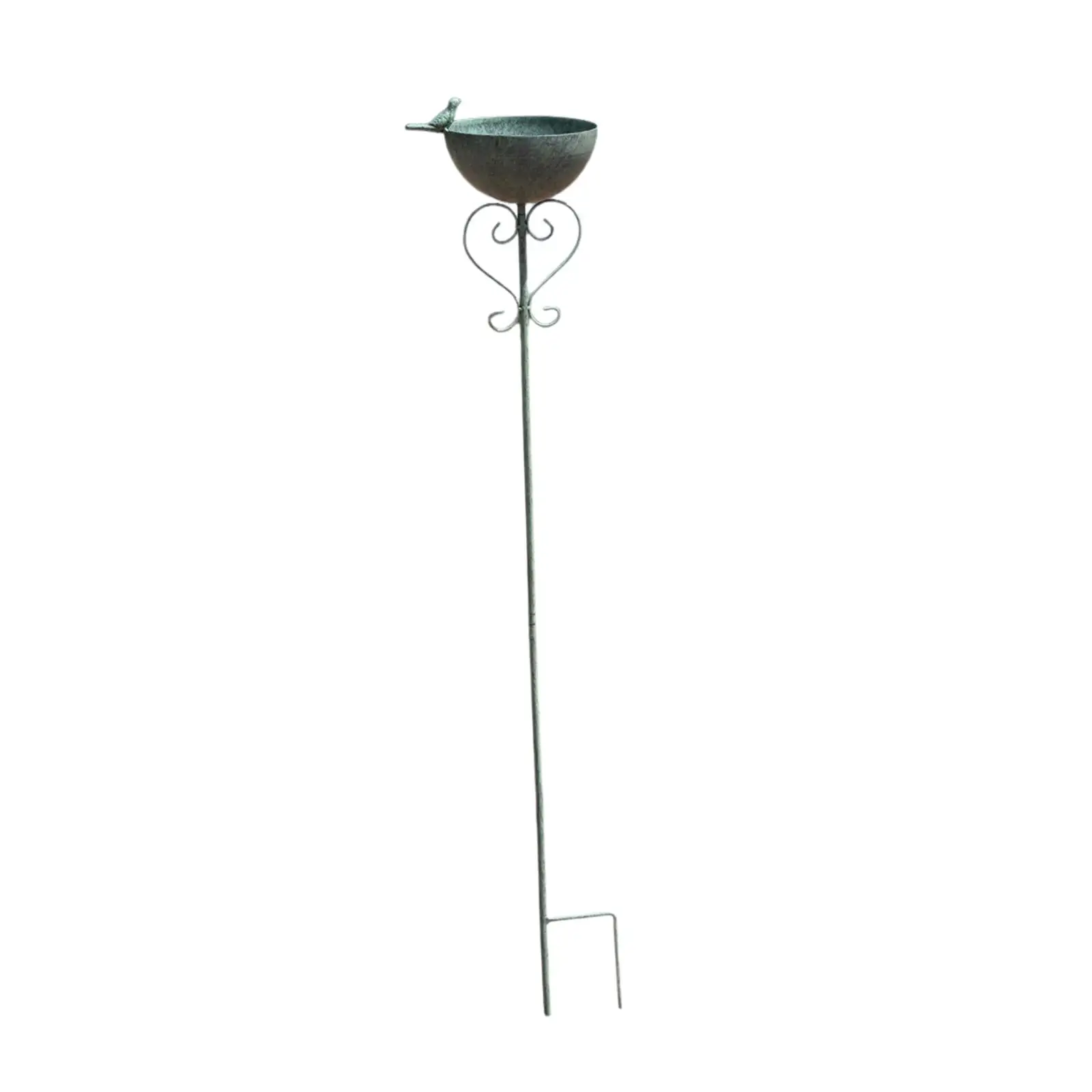 Bird Bath Iron Feeding Bowl Garden Bird Feeder Outdoor Lawn Ornament for Balcony Yard Decor