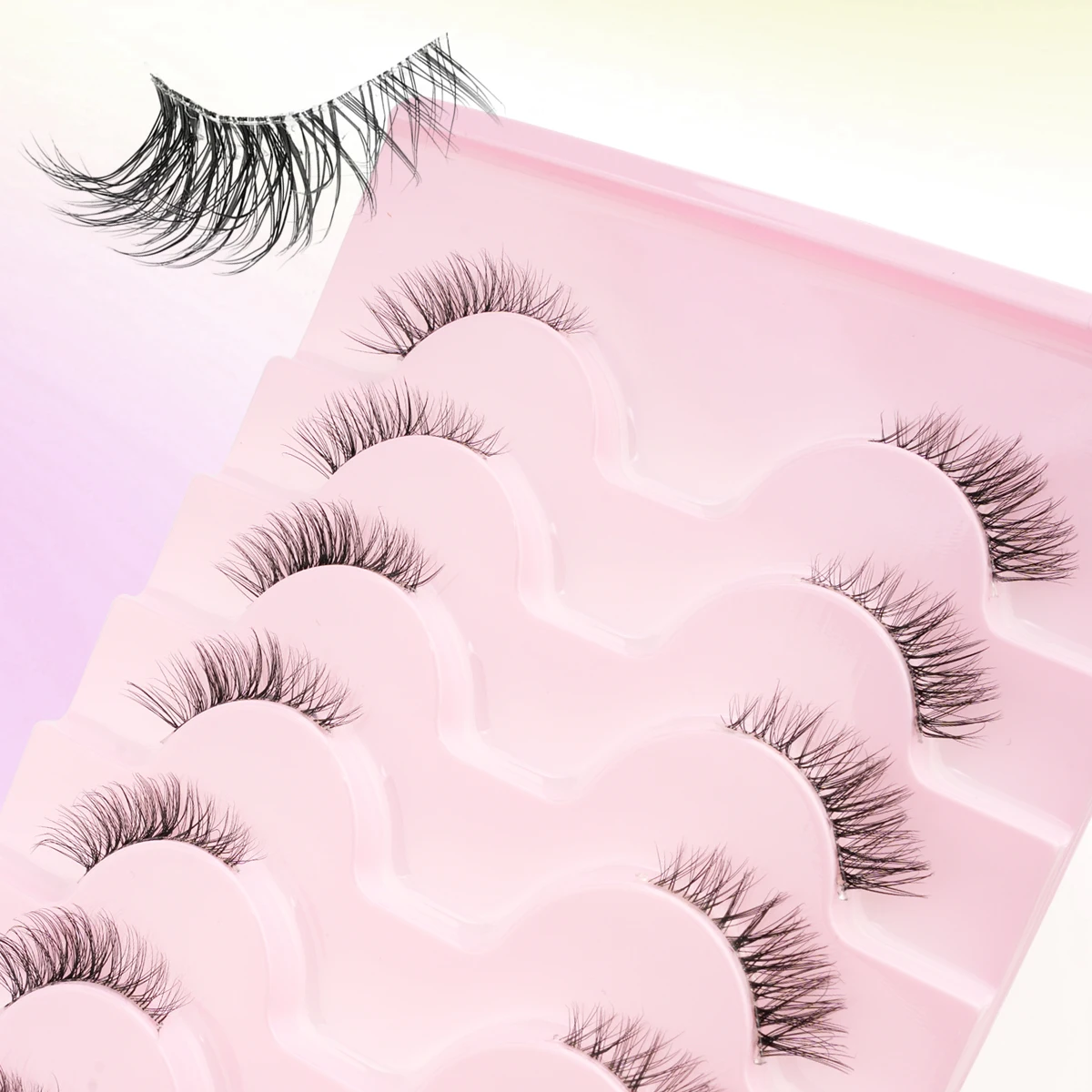 Lanjinglin 3/10 Paar Flauschige Künstliche Wimpern Weiche Halbe Wimpern 3D Nerzhaar-Wimpern Natürliche Faux-Cils Make-up Wispies Augenwimpern