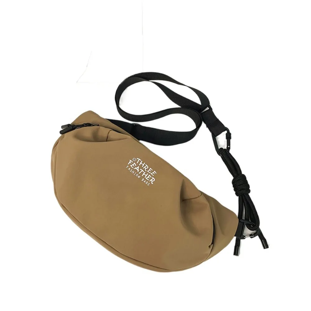 

Casual Male Chest Bag Adjustable Strap Multifunctional Sports Half Moon Bag Zipper Large Capacity Nylon Waist Bag Unisex