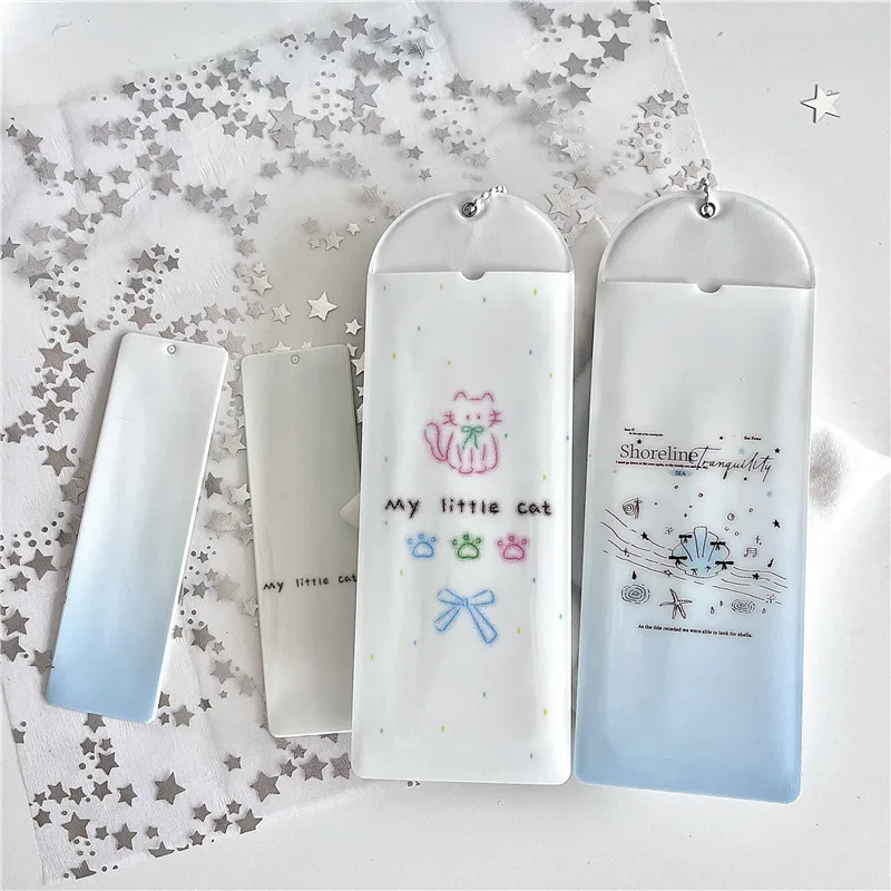 Butterfly Knot Cat Original Life Four-Panel PVC Card Holder Star Chasing Bookmark Card Wallet Photo Campus Card Storage Pendant