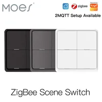 Moes Tuya ZigBee Wireless Scene Switch 12 Control Modes Handheld Push Button 2MQTT Setup Home Automation Scenario Smart Devices