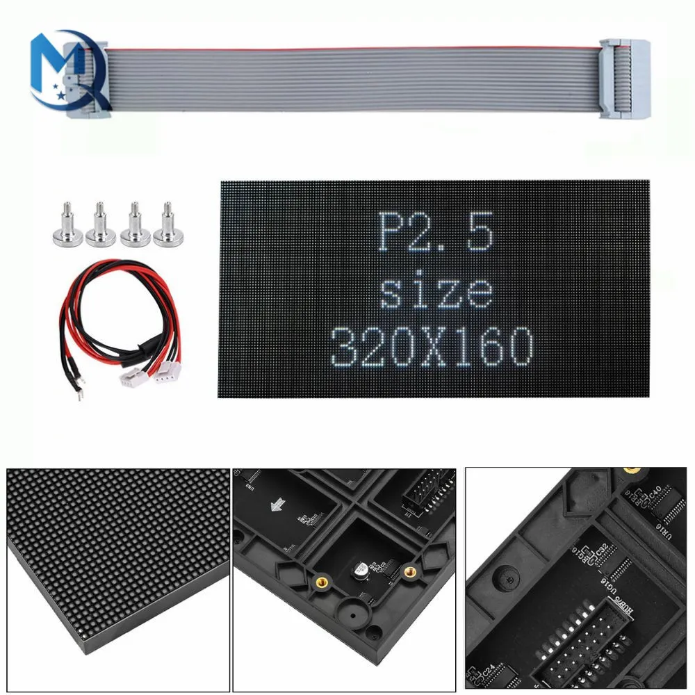 Módulo de Display LED Interior Full Color, P2.5, 32Scan, RGB, P2.5, 320mm x 160mm,128x64 Pixels,SMD2121