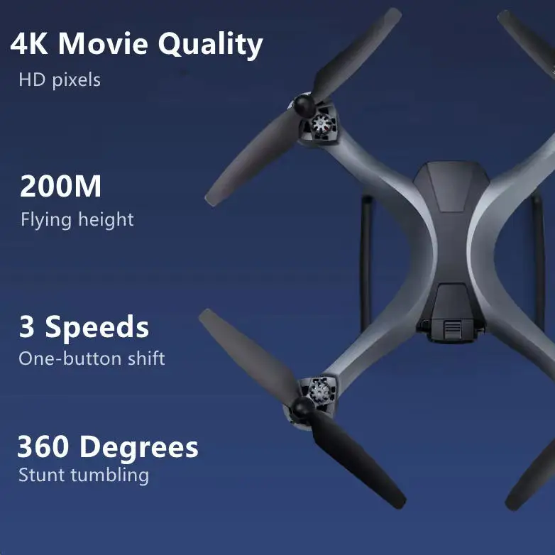 WIFI FPV Intelligent Fixed-Height Remote Control Aircraft 4K Dual Camera 3D Stunt Roll One Key ReturnTrajectory Flight RC Drone