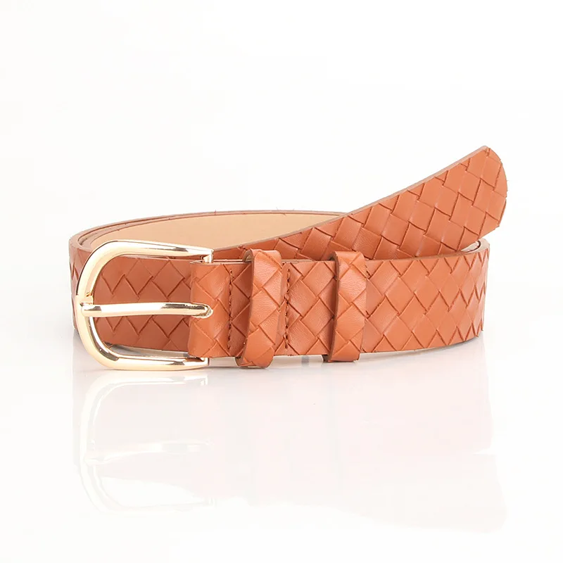 New Fashion Braided Stitch Buckle Belt Women's All-match Decorative Designer Jeans with Casual Summer New Models