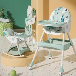 Children's Multifunctional Dining Chairs Removable Folding Chair Anti-rollover Kitchen Chair Free Lift High Chair For Feeding