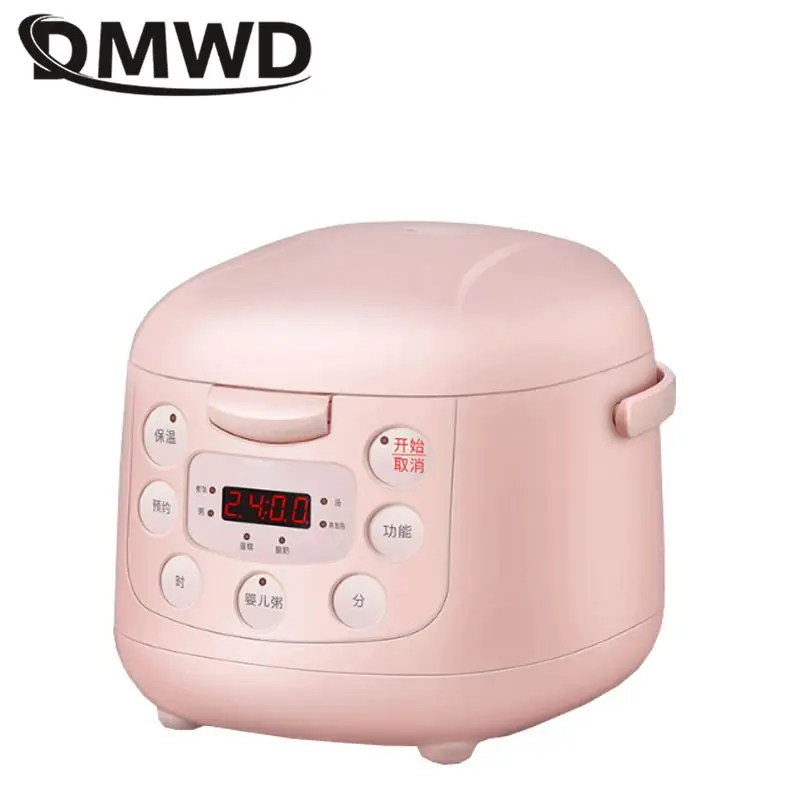 DMWD 2L Mini Multifunctional Electric Rice Cooker Smart Soup Pot Heat Preservation 24H Appointment for Household And Dorm