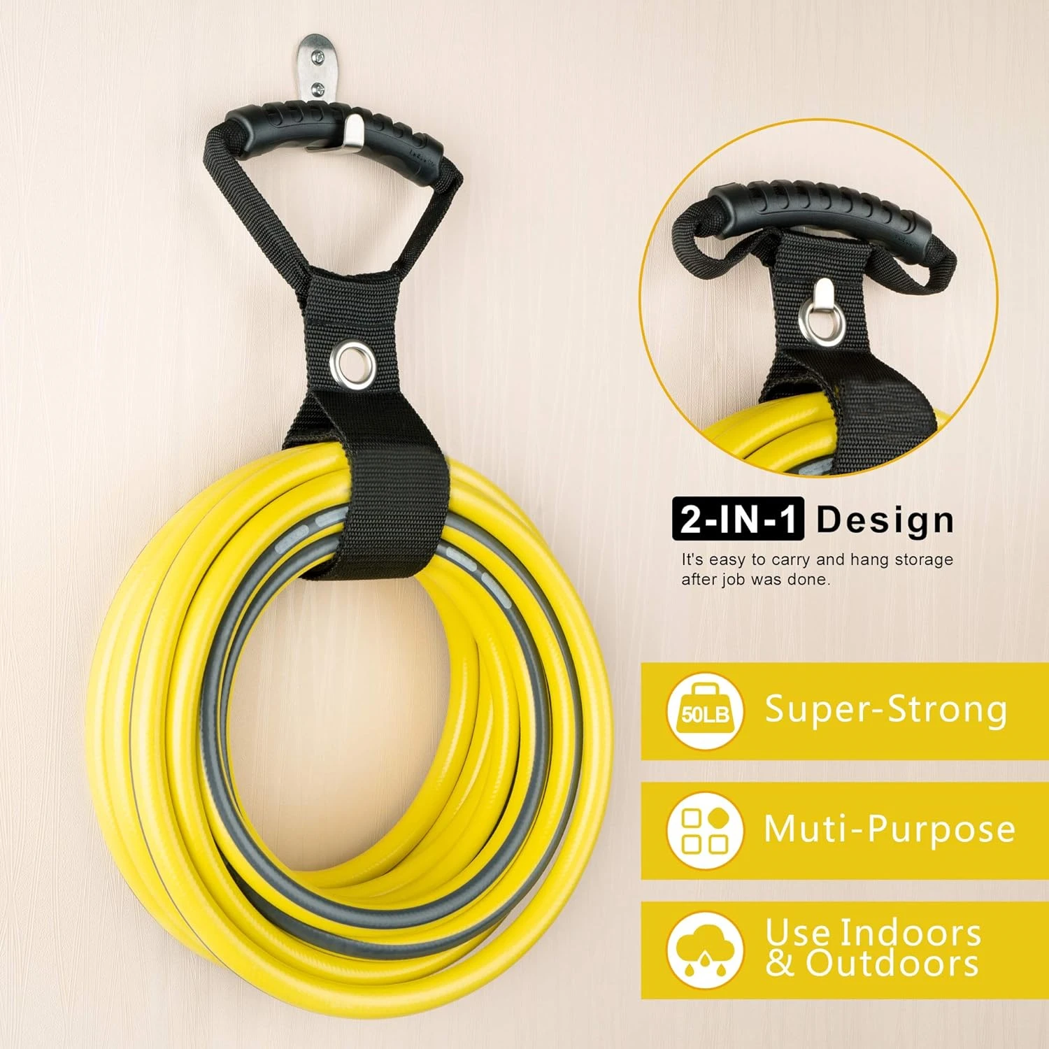 Kerokuru Cord Organizer Holder with Handle Wire Manager Power Cord Management Nylon Heavy Cord Storage Straps for Cables Hoses